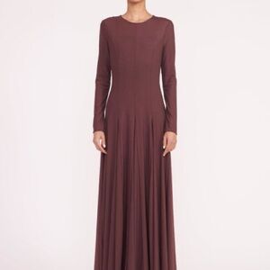 Elegant Long Sleeve Dress burgundy
